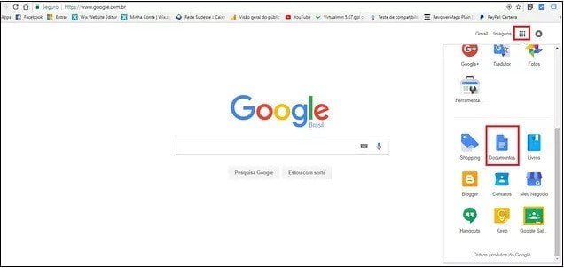 Criando e editando currículos no Google Docs