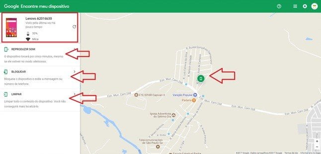 Localizando seu celular através da conta Google