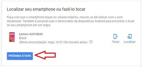 Localizando seu celular através da conta Google