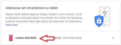 Localizando seu celular através da conta Google