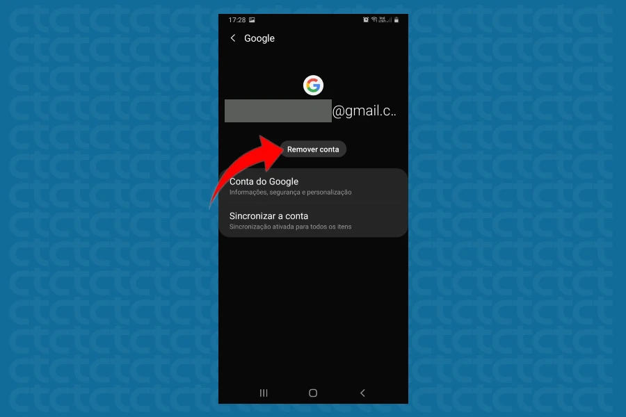 Passos para remover a conta Google no celular Samsung