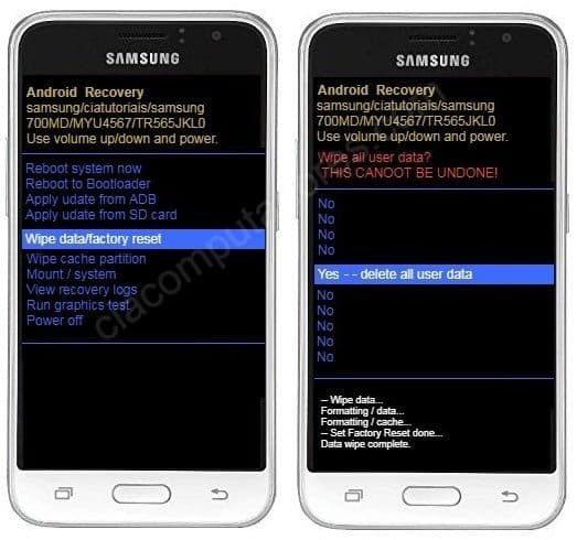 Como formatar Samsung Galaxy J1 2016 pelo modo de recuperação?