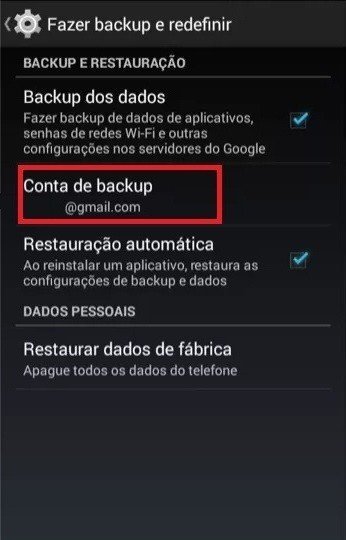 Fazendo backup no celular Motorola.