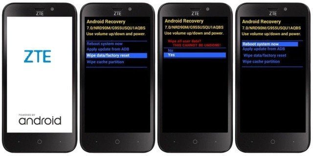 Как сделать hard reset на zte