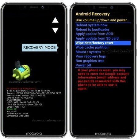 Como fazer Hard Reset no Motorola P30 ou P40 através do modo de recuperação