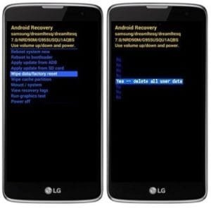 Lg k7 hard reset как сделать