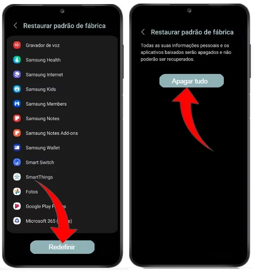 Como formatar Samsung Galaxy S20 pelas configurações?