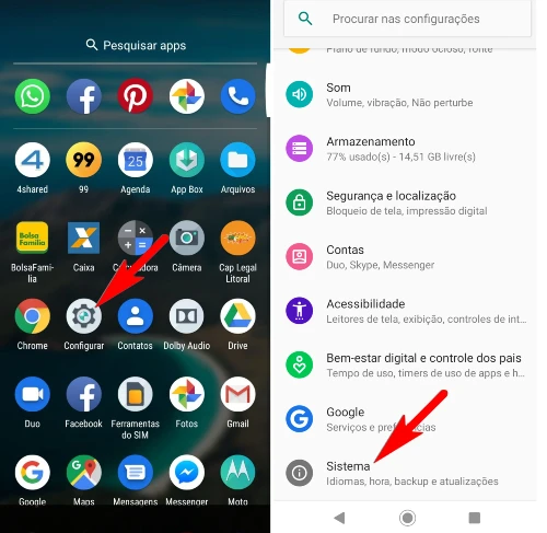 Como formatar o Motorola Moto E6 Play pelas configurações?