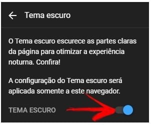 Como ativar o tema escuro do Youtube