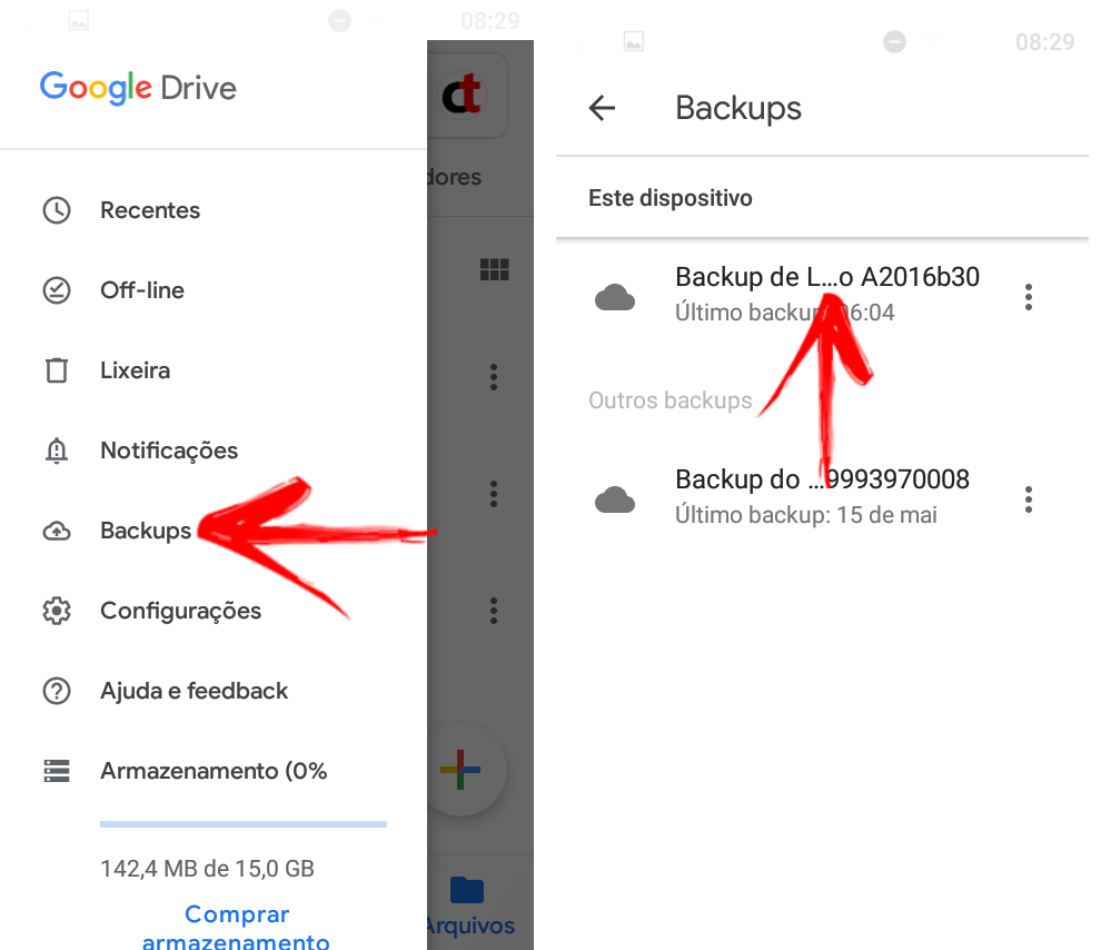 Como visualizar os dados de backup no Asus Zenfone