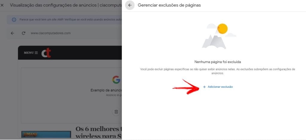 Como bloquear anúncios automáticos do Adsense em páginas específicas?