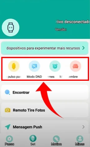 Ativando ou usando os recursos adicionais da pulseira inteligente M6