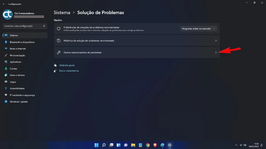 Outros solucionadores de problemas do Windows 11.