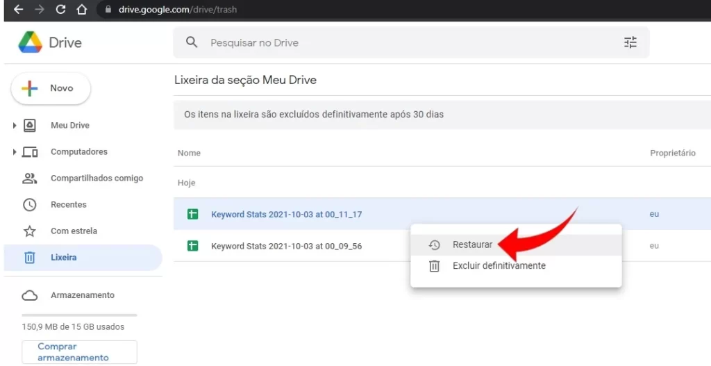 Como restaurar arquivos do Google Docs no computador Windows, Mac, Linux ou Chromebook?