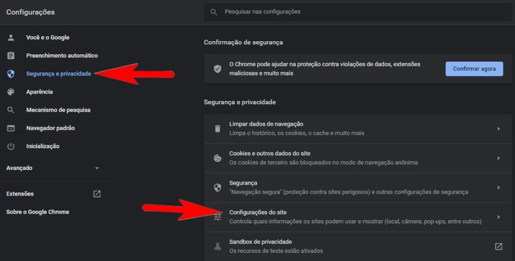 Configurar Google Chrome para fazer download do PDF