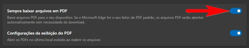 Configurar Edge para fazer download do PDF