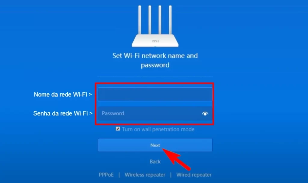 Configurando o roteador Xiaomi através do celular ou notebook