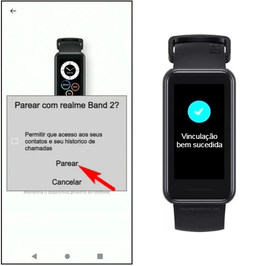 Como emparelhar a Realme Band 2 com o celular?