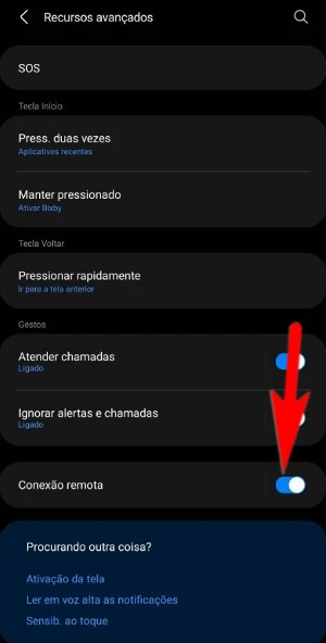 Ativando a conexão remota do Galaxy Watch 4