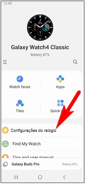 Como enviar fotos ou imagens do telefone para o Galaxy Watch 4?