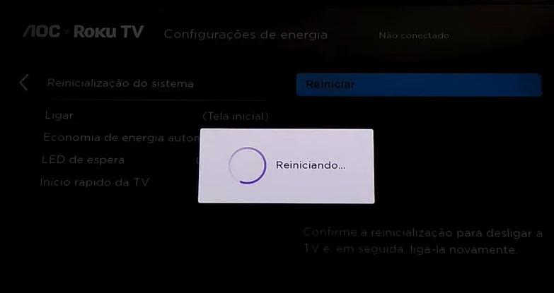 Como reiniciar AOC Roku TV?