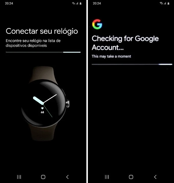 Conectando o Google Pixel Watch com o celular.