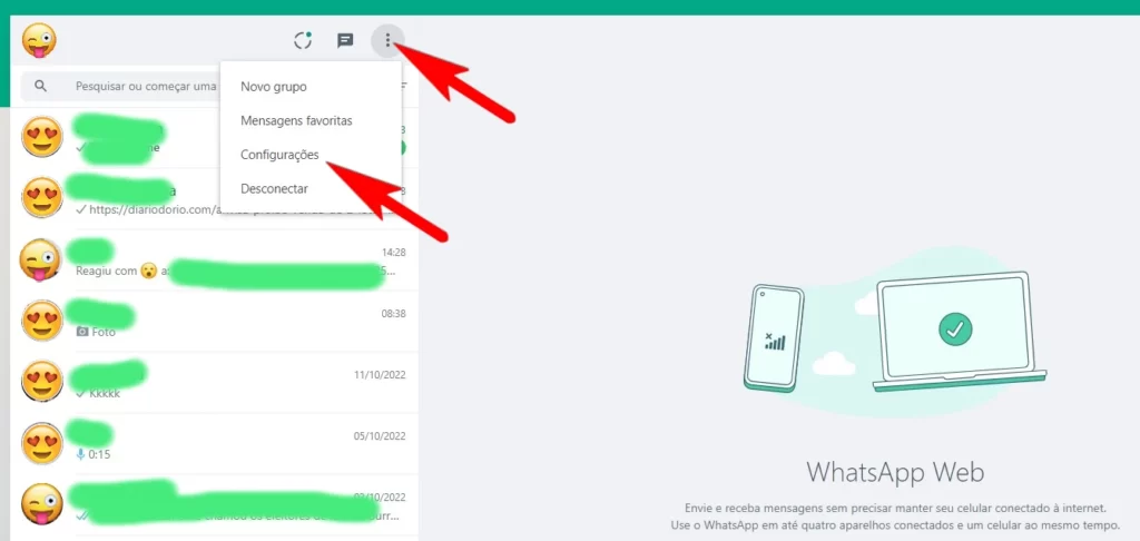 Como ocultar status online do WhatsApp (Web) no computador?