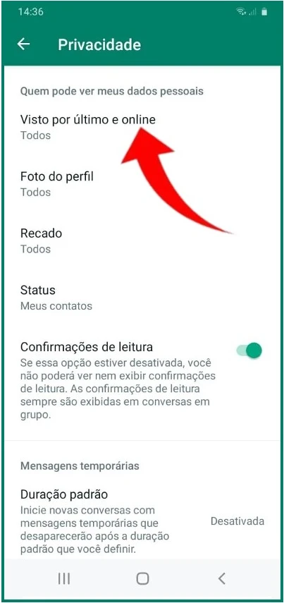 Como ocultar status online do WhatsApp no Android?