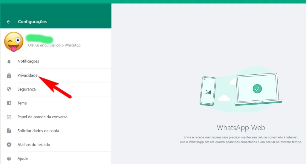 Como ocultar status online do WhatsApp (Web) no computador?