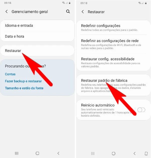 Como formatar Samsung Galaxy M10 pelas configurações?