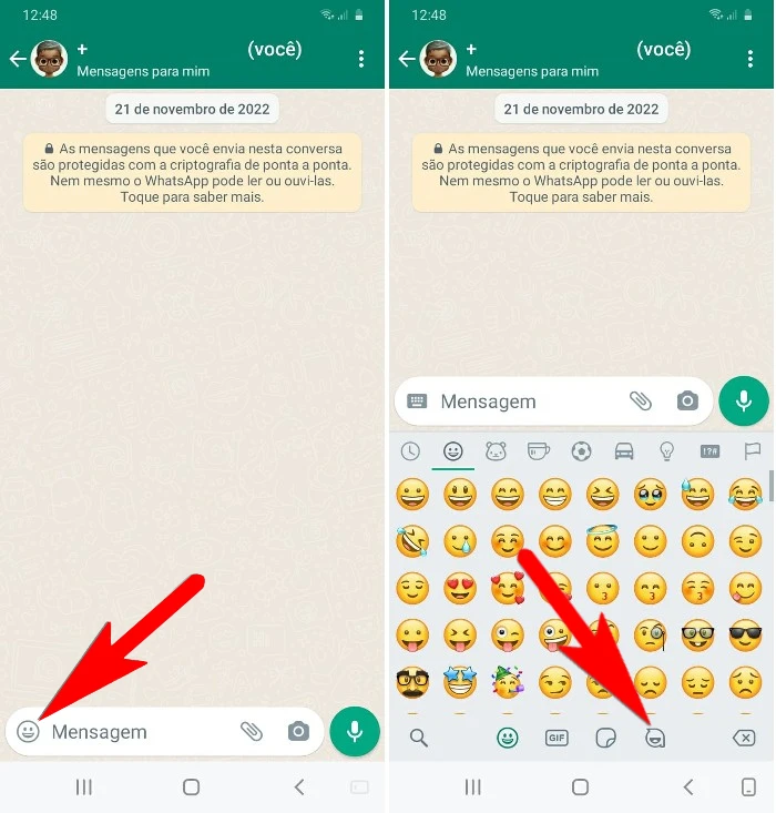 Como enviar figurinhas do seu avatar em uma mensagem do WhatsApp?