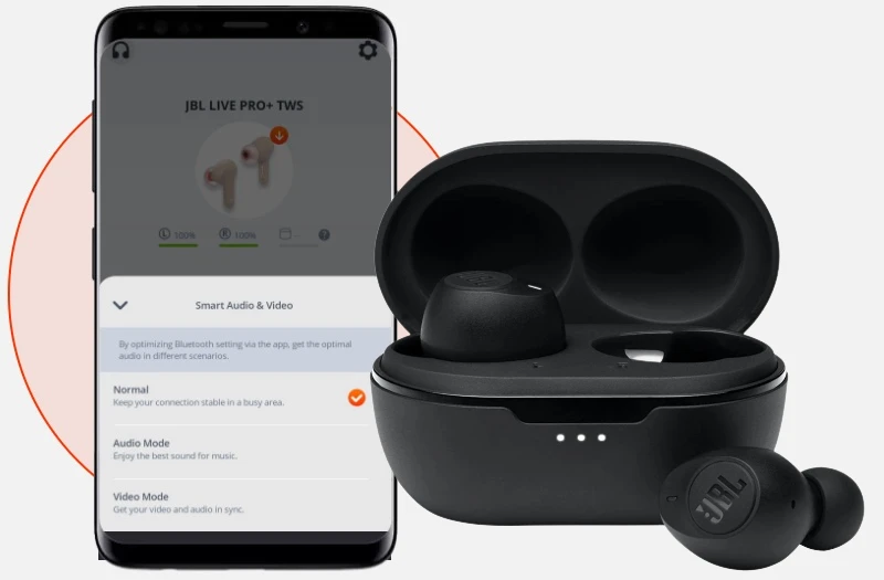 Emparelhando os fones de ouvido JBL com o dispositivo móvel