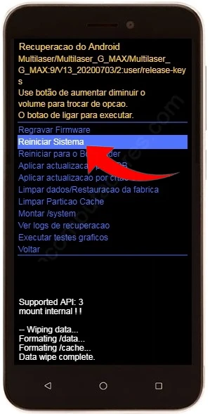 Como formatar o Multilaser E 2 3G através do modo de recuperação?