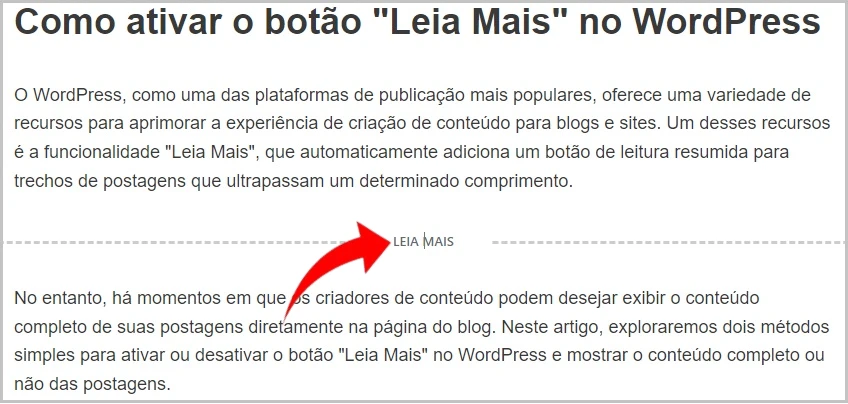 Tag "Leia Mais" já inserida no texto do artigo.