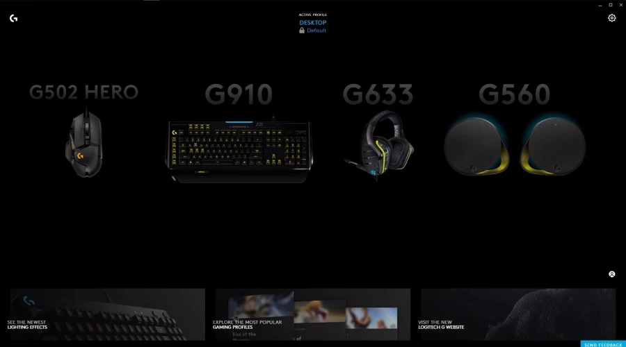 Gerenciando seus dispositivos no Logitech G-Hub