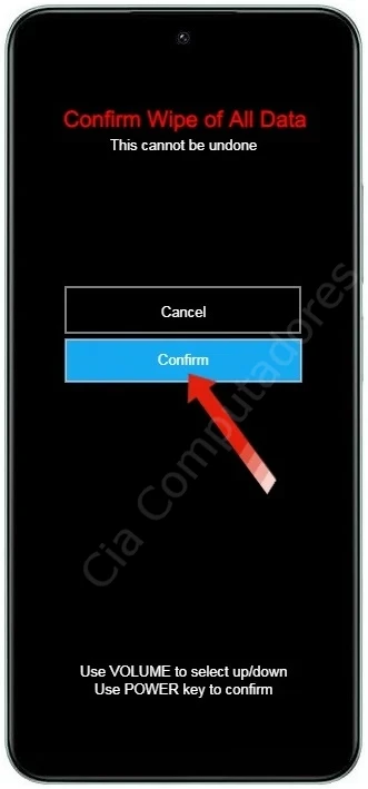 Formatar o Redmi Note 13 5G usando a combinação de botões