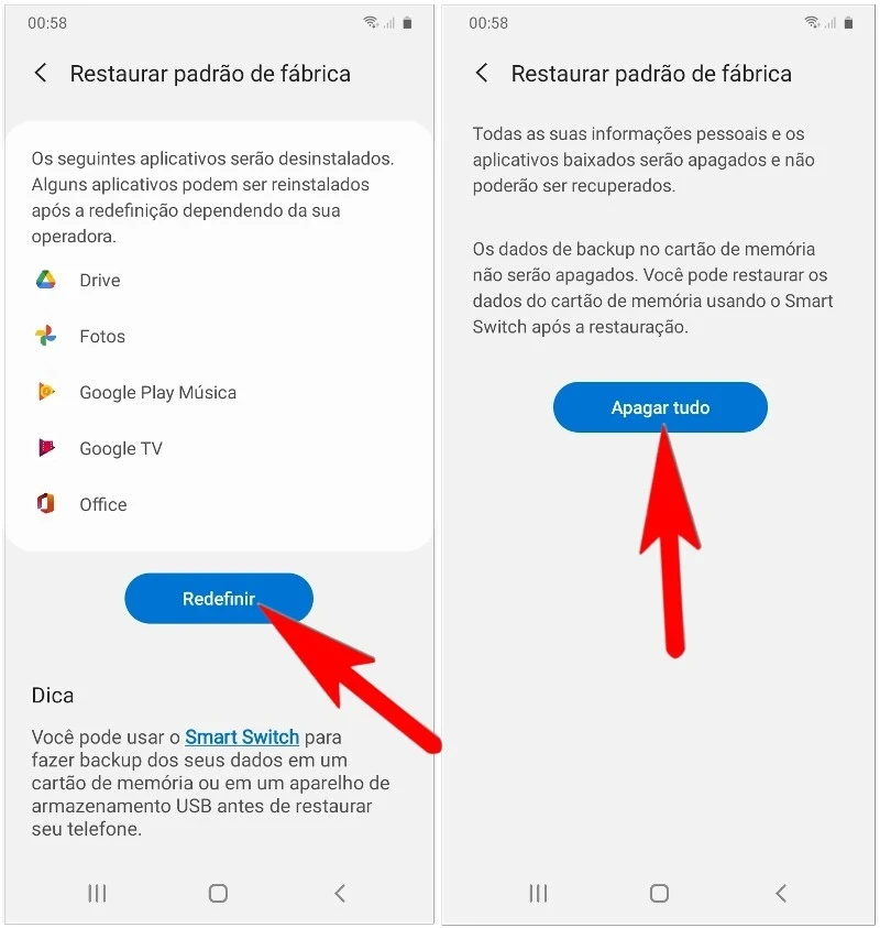 Como formatar o Samsung Galaxy M14 através das Configurações?