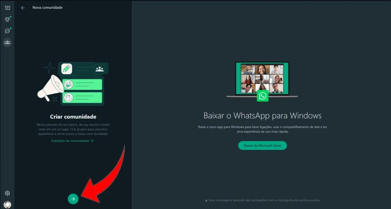Criando uma Comunidade no WhatsApp a partir do computador.