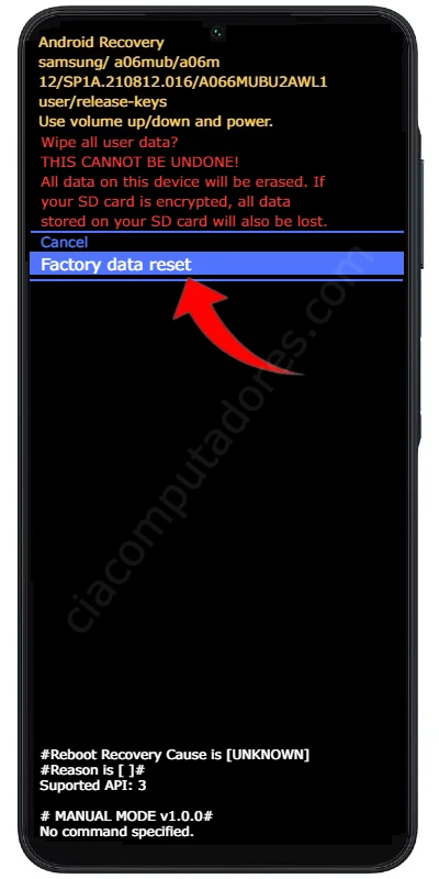 Passos para formatar o Samsung Galaxy A06