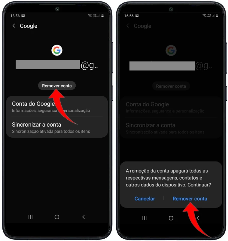 Passos para desvincular a Conta Google do celular Asus Zenfone.