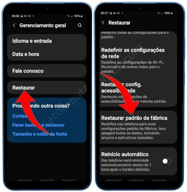 Como formatar o Samsung Galaxy S25 pelas configurações?